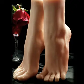 סיליקון מזויף רגל 1Pair עם עצם רגל נשי נעליים מציאותי מודל תצוגת תכשיטים להציג מודל גודל 38 פטיש צעצוע