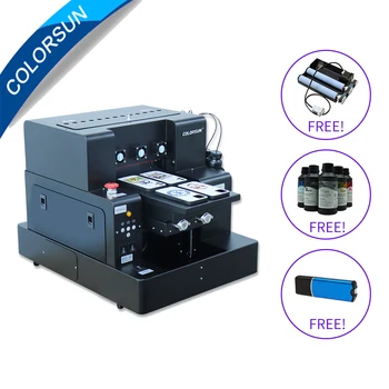 Colorsun A4 מדפסת UV עם לכה משולבת מדפסת שטוחה UV מקרה טלפון בקבוק מדפסת עץ זכוכית מכונת הדפסה UV