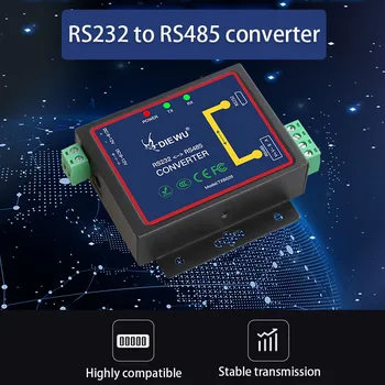 RS485 כדי RS232 9-pin ממיר הגנה מפני ברקים עם אספקת חשמל תעשייתי סדרתי רשת server