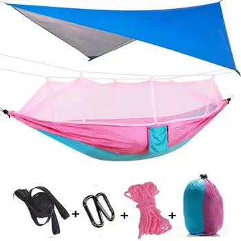 נייד ניילון קמפינג ערסל רשת יתושים עם גשם לעוף אוהל ברזנט חוצות Windproof,נגד יתושים ישן בערסל המיטה