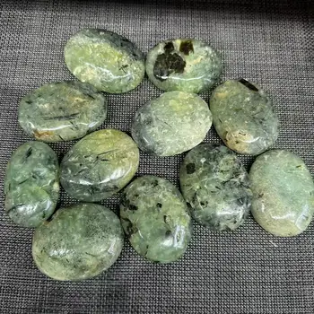 איכות גבוהה ריפוי גבישים מלאכות טבעי ירוק Prehnite קריסטל דקל אבנים לקישוט הבית