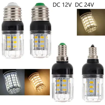 מיני LED מנורת E27 E26 E12 E14 תירס הנורה SMD5730 DC 12V 24V 27LEDs נברשת הנר אור LED לקישוט הבית