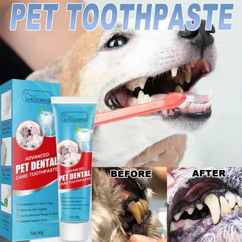 60g משחת שיניים לחיות מחמד חתול כלב נשימה טרי משחת שיניים ניקוי פלאק אכפת לי אספקה משחת שיניים לחיות מחמד אוראלי הכלב דאודורנט בריאות A5J6