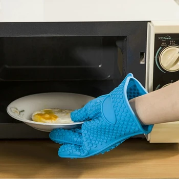 1Pcs סיליקון תנור מחזיק סיר מטבח הכפפה עמיד בפני חום עבה בישול גריל מנגל כפפות גאדג ' טים אנטי-לחלוט אפייה אביזרים