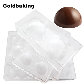 Goldbaking שוקולד תחום עובש פוליקרבונט לשוקולד חצי כדור עובש 3D גדולים כדור שוקולד Bonbon עובש