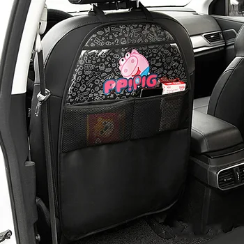 חדש עור Pu המכונית כיסוי מושב Cartoon ילדים במושב האחורי של רכב מגן על ילדים התינוק אחסון כיס ללבוש עמידים, אנטי-בעיטה מחצלת