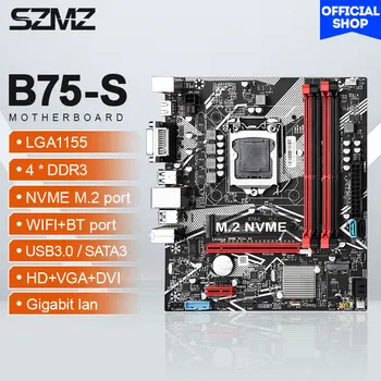 SZMZ B75 לוח האם LGA 1155 תמיכה 4*DDR3 USB3.0 SATA3 NVME WIFI פלאסה מיי 1155 דירקטוריון פלייט pc gamer B75 LGA1155
