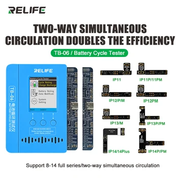 RELIFE TB-06 סוללה כבל תיקון כלי התקנה חינם ו-Boot-חופשיים להתאים מודלים שונים עבור IPhone IP8G-14PM