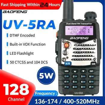 BAOFENG ווקי טוקי-UV 5RA VHF/UHF Dual band 5W 1800mah 128CH נייד FM שני הדרך רדיו עם האוזנייה 136-174/200-520MHz