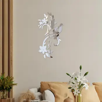 הציפור קיר אמנות עיצוב צללית מראה קישוט הסלון למרפסת חדר השינה