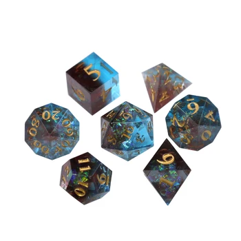 שרף קוביות 7 הגדרת RPG מבוכים ודרקונים מבוכים ודרקונים פרימיום Polyhedral משחק הקוביות נקבע על-שולחני, לוח ומשחקי קלפים.