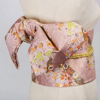 קימונו יפני המותניים חותם נשים קשת-קשר Haori יאקאטה חגורת אובי מסורתי קלאסי גיישה הלבשה עניבת פרפר הגדרת גומי