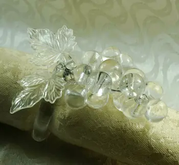 אקריליק שקוף חרוזים מפיות טבעת, קישוט החתונה מחזיק מפיות,