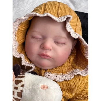 NPK 48CM בובות ונולד מחדש מציאותי התינוק הנולד לורה גוף רך מציאותי בובות תינוק זה נראה אמיתי עם המוצץ
