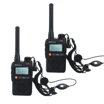 2pcs/Lot baofeng ווקי טוקי UV-3R dual band מיני כיס מיקרופון רדיו FM עם דיבורית