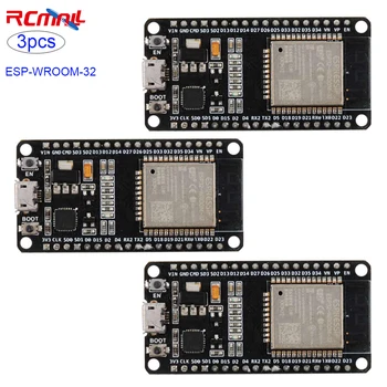 RCmall 3PCS DOIT ESP-WROOM-32 מודול ESP32S פיתוח המנהלים WiFi+BT DECKIT V1 הרבה Expressif NodeMCU-32S