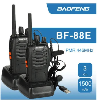 Baofeng 2Pcs BF-88E PMR446MHz שני הדרך רדיו המשדר 1500mAh PMR רדיו כף יד 0.5 W ווקי טוקי עם האוזנייה.