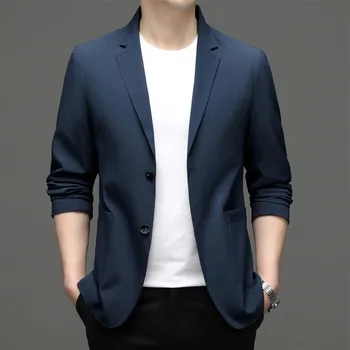 5926 -2023 אופנה של גברים מזדמנים קטנים חליפה גברית קוריאנית 66 גרסה של סלים ז 'קט היה מוצק צבע הז' קט