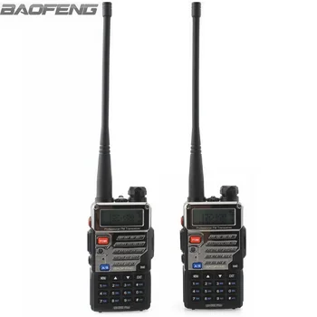 2pcs BaoFeng ווקי טוקי UV-5RE פלוס נייד Amater חזיר רדיו דו-כיוונית Dual Band 136-174&400-520MHz עבור צד הנהג.