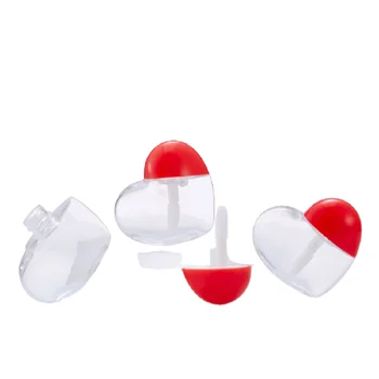 Lipgloss מיכל ריק פנוי בצורת לב אדום המכסה 5ml מקסים קריקטורה מיני קוסמטיקה, אריזות בקבוקי פלסטיק ליפ גלוס צינורות