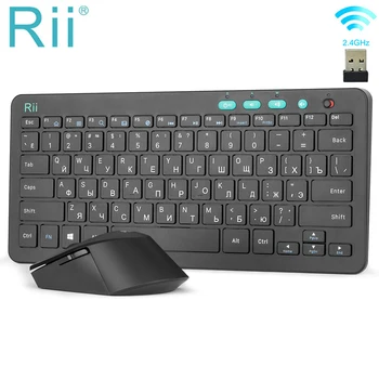Rii RKM709 2.4 G רוסית אנגלית Wireless Keyboard & Mouse משולבת,משרד מקלדת מחשב,מחשב נייד, שולחן העבודה,המשרד לעסקים