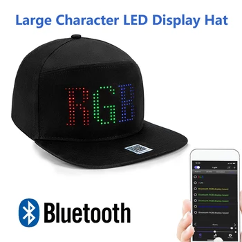 Bluetooth הוביל את הכובע 7-צבע RGB עם מובנה מטריקס לוח תצוגה, סוללה, כמתנה עבור סטודנטים דיג כובע כובע בייסבול