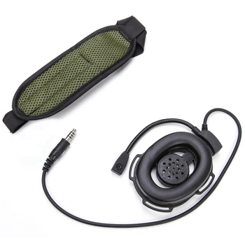 שחור HD01 טקטי באומן עבור Elite II-רדיו אוזניות אוזניה מיקרופון עבור שני רדיו דרך מכשיר קשר