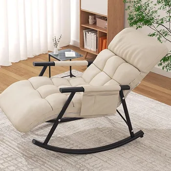 מעצב מבוגרים כיסאות טרקלין מתכת יחיד נדנדה, כיסאות עור לבנים להירגע Sillones Modernos פארא סאלה ריהוט הבית