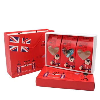 20 להגדיר קראפט נייר מתנה אריזת קופסת עוגיות כיכר לונדון חייל שקית נייר ידית ממתקים אריזה ילדים windows מסיבת יום הולדת