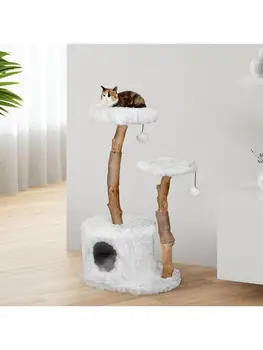 עץ מלא חתול מטפס מסגרת חתול Bed & חתול קופץ פלטפורמה חתול מדף חתול מטפס על עץ מטפס מסגרת סניף חתול צעצוע