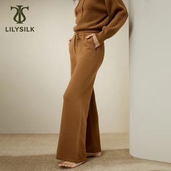 LILYSILK קשמיר מכנסי טרנינג לנשים 2023 ליפול חדש אלסטיות גבוהה המותניים למשוך תכליתי מכנסיים מזדמנים תחתיות משלוח חינם