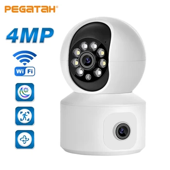 PEGATAH 2K 4MP PTZ מצלמת IP אלחוטית WIFI אודיו דו-כיוונית התינוק מחמד לפקח להקליט וידאו חכם אבטחה בבית מצלמות מעקב
