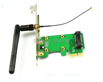MiniPCI-E PCI-E 1x מתאם רשת אלחוטית מתאם כרטיס כרטיס 1 אנטנת WiFi 1 מגן.