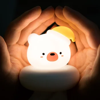 חמוד המנורה לקישוט הבית השינה הילד USB מצוירת מנורת Led מתנת חג המולד של הילדים מנורת לילה דוב ארנב התינוק מנורת לילה