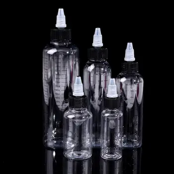 1Pcs 30/60/100/120/250ML צינור פלסטיק נוזלי קיבולת טפי בקבוקים טוויסט מכסה עליון קעקוע דיו פיגמנט מכולות