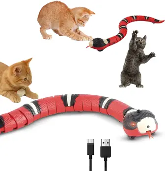חתול צעצועים לחיות מחמד אינטראקטיבי אוטומטי Eletronic נחש חתול Teasering לשחק נטענת USB חתלתול צעצועים לשחק משחק עבור חתולים, כלבים, חיות מחמד