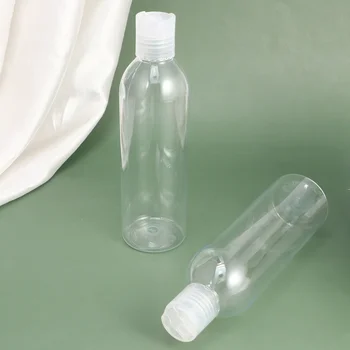 6pcs 250ml לחץ על סוג מכסה נסיעות בקבוקים נייד מיכל ריק בקבוק שמפו קרם (שקוף עם בקבוק ... 