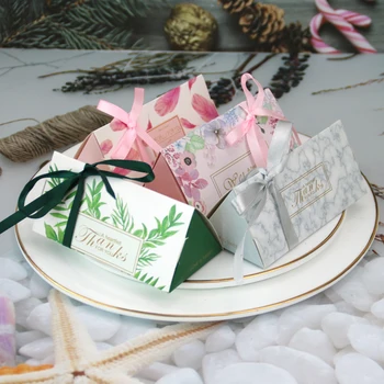 10pcs אוהב מתוק מודפס ורוד שקית הממתקים בקופסה טובה מתנה קישוט האירוע/ציוד למסיבות/החתונה טובות קופסאות מתנה