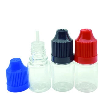 ברור בקבוק טפי 5ml PET פלסטיק בקבוקון עם חסין בפני ילדים וארוך טיפ נוזלי מיכל 50pcs/lot
