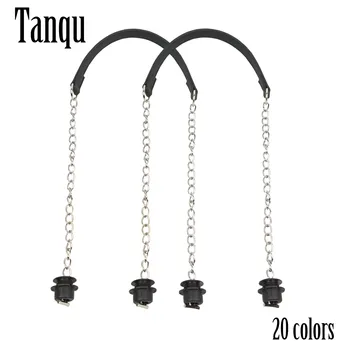 חדש Tanqu 1 לזוג כסף רב עובי אחת שרשרת עם OT מתכת אבזם שחור ברגים עבור Obag O תיק ידיות עבור נשים התיק תיקי