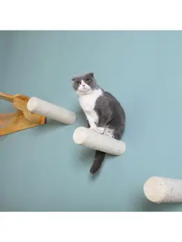 קיר רכוב סיסל חתול מגרד פוסט יציב מגרד פוסט מחמד מטפס על רהיטים טיפוס מסגרת Diy שילוב