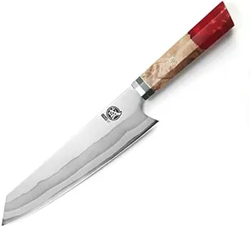 אינץ יפנית Kiritsuke סכין שף, יד מזויפים 67 שכבות 440C דמשק פלדה, סכיני מטבח מקצועיים בשר סושי של השף