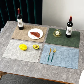 שולחן מחצלת שולחן האוכל עמיד בחום 80 ° עור סינטטי דמוי בד שולחן Mat - נקי - מתאים 43x30cm