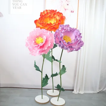 מלאכותי גדול פרגים פרח ראש קצף PE חומר Diy חתונה קישוט הכביש המוביל פרחים חנות תצוגת החלון פרח