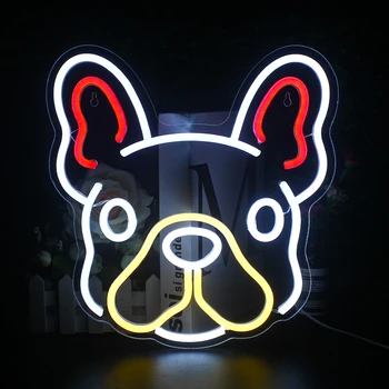 כלב חמוד LED אור ניאון USB מתנות חנות לחיות מחמד סימן עסקיים מסיבת השינה, שטיחי קיר תצוגת עיצוב זוהר אור ניאון אקריליק