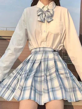 נשים חדש חצאית קפלים החצאית קשת הקשר הקיץ גבוהה המותניים אביזרי בנות ריקוד חצאית מיני חמודה קו Harajuku סקסי יפן Faldas