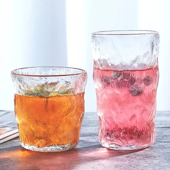 חדש הקרחון פטיש, כוס יפני זכוכית שקופה משק הבית כוס מים כוס תוספות מיץ, קפה, בירה ריקה כוס שתייה משקפיים