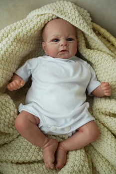 צבוע גמור בובת תינוק פג שנולד מחדש הבובה מציאותי 46CM אליהו באיכות גבוהה בראשית יד צבוע בובה