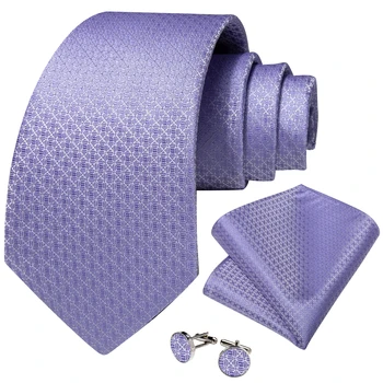 אופנה סגול מוצק אריג משי עניבות לגברים חפתים מטפחת עסק אביזרים החתונה 8cm רוחב העניבה מתנה הסיטוניים
