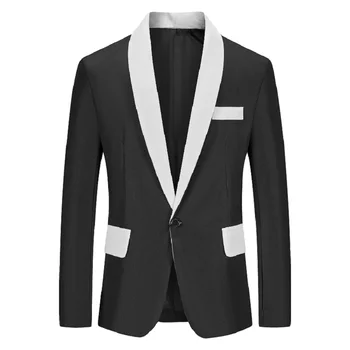האביב והסתיו עסק חדש של גברים מקרית מעיל נוער גיהוץ אופנה ז 'קט שחור לבן כחול החליפה של הגברים ז' קט